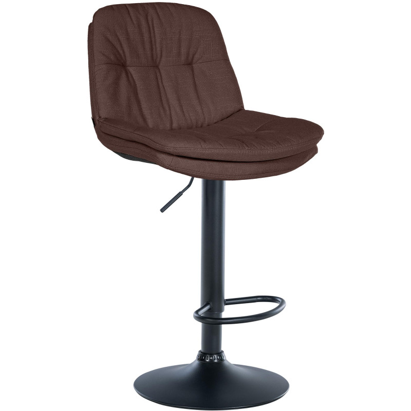 Tabouret de bar réglable tissu marron chocolat Dervian  - 1