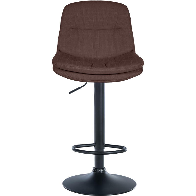 Tabouret de bar réglable tissu marron chocolat Dervian  - 2