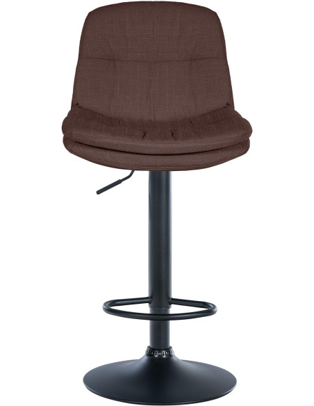 Tabouret de bar réglable tissu marron chocolat Dervian  - 2