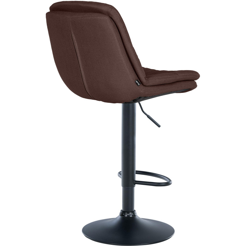 Tabouret de bar réglable tissu marron chocolat Dervian  - 3