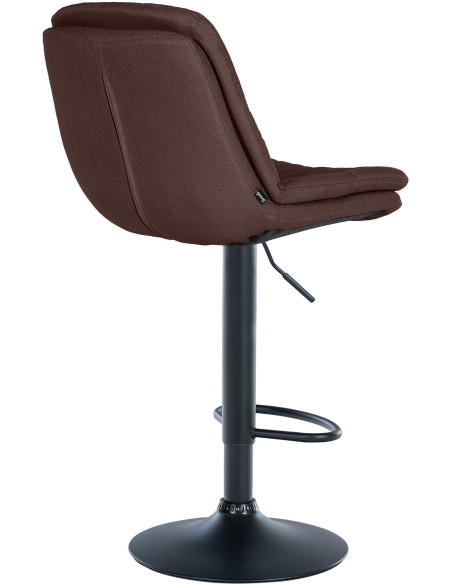Tabouret de bar réglable tissu marron chocolat Dervian  - 3