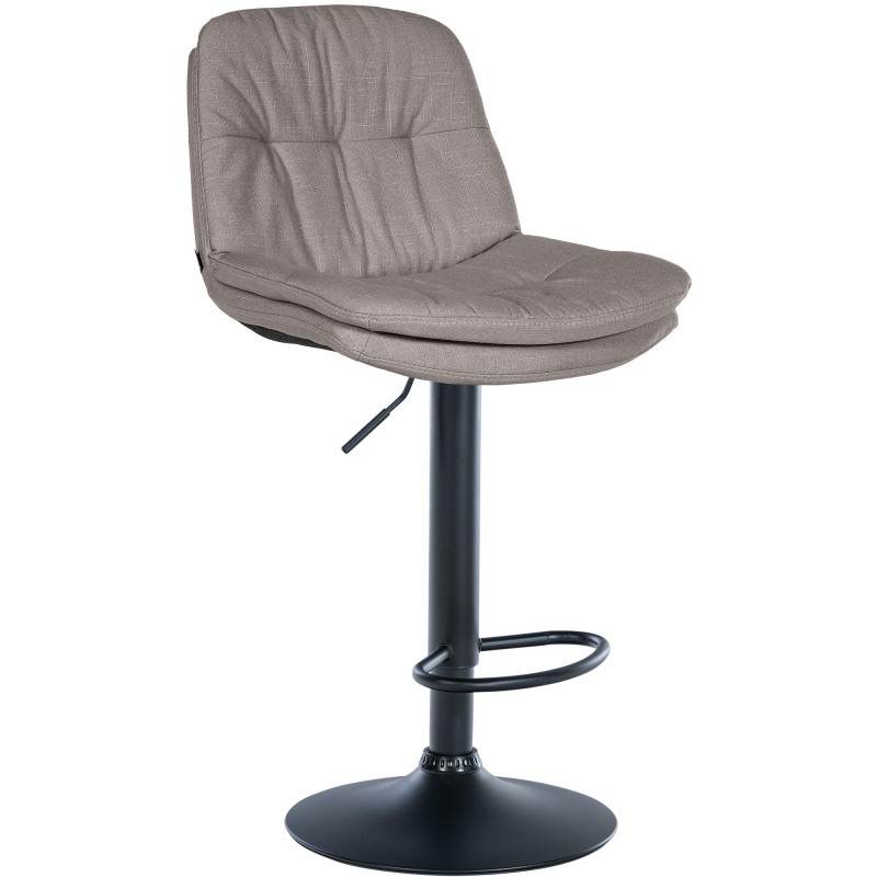 Tabouret de bar réglable tissu gris clair 64-85 cm Dervian  - 1