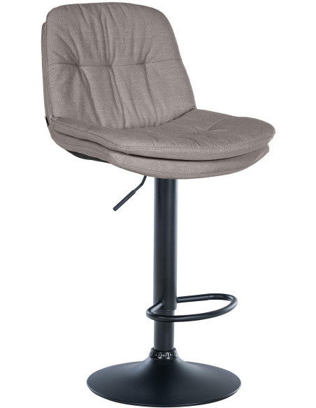 Tabouret de bar réglable tissu gris clair 64-85 cm Dervian  - 1