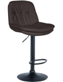 Tabouret de bar réglable tissu gris foncé 64-85 cm Dervian