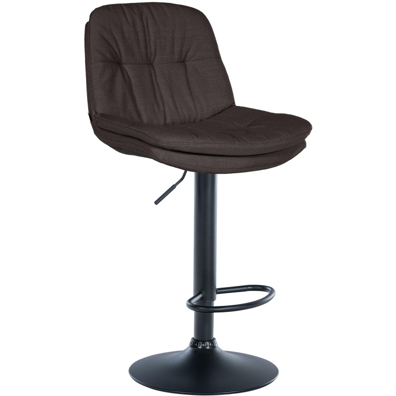 Tabouret de bar réglable tissu gris foncé 64-85 cm Dervian  - 1