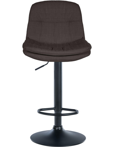 Tabouret de bar réglable tissu gris foncé 64-85 cm Dervian  - 2