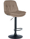 Tabouret de bar réglable tissu taupe 64-85 cm Dervian