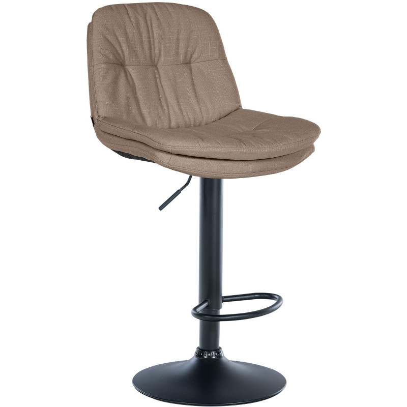 Tabouret de bar réglable tissu taupe 64-85 cm Dervian  - 1