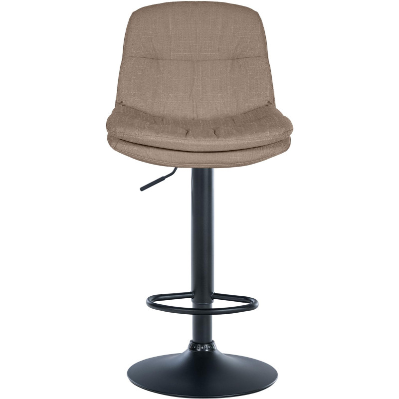 Tabouret de bar réglable tissu taupe 64-85 cm Dervian  - 2