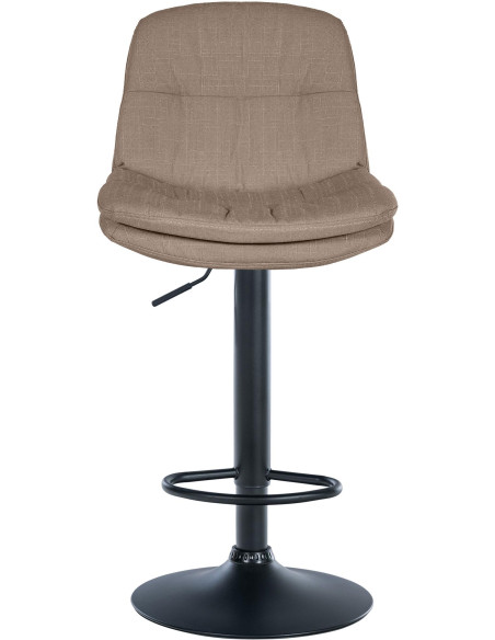 Tabouret de bar réglable tissu taupe 64-85 cm Dervian  - 2