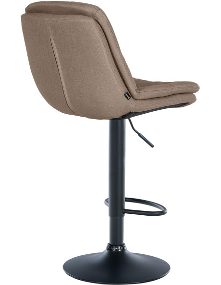 Tabouret de bar réglable tissu taupe 64-85 cm Dervian  - 3