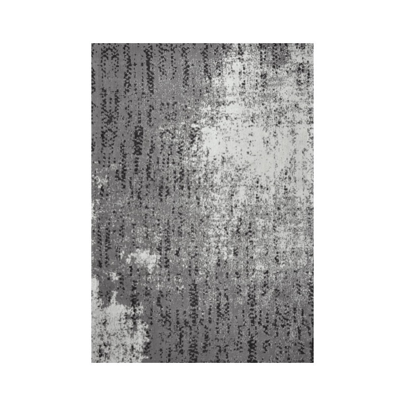 Tapis tissé jacquard gris en coton chenille 190x290 cm Ash  - 1