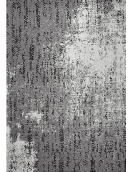 Tapis tissé jacquard gris en coton chenille 190x290 cm Ash  - 1
