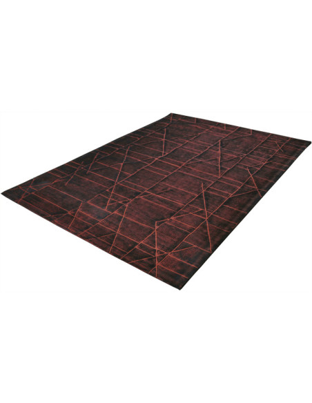 Tapis géométrique en laine terracotta et noir 170x240 cm Matrix  - 2