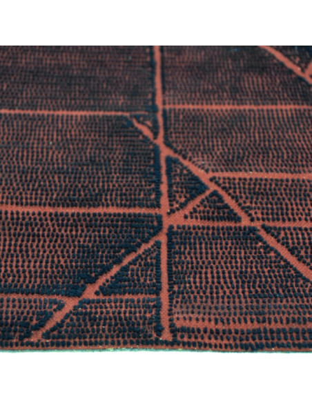 Tapis géométrique en laine terracotta et noir 170x240 cm Matrix  - 3