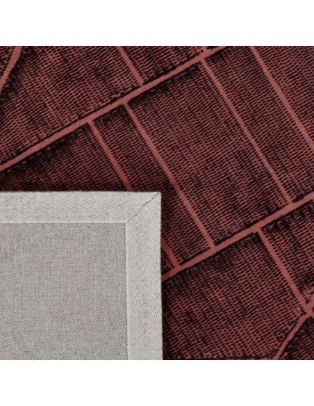 Tapis géométrique en laine terracotta et noir 170x240 cm Matrix  - 4