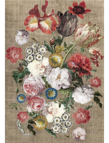 Tapis floral vintage beige 160x230 cm Bouquet  - 1