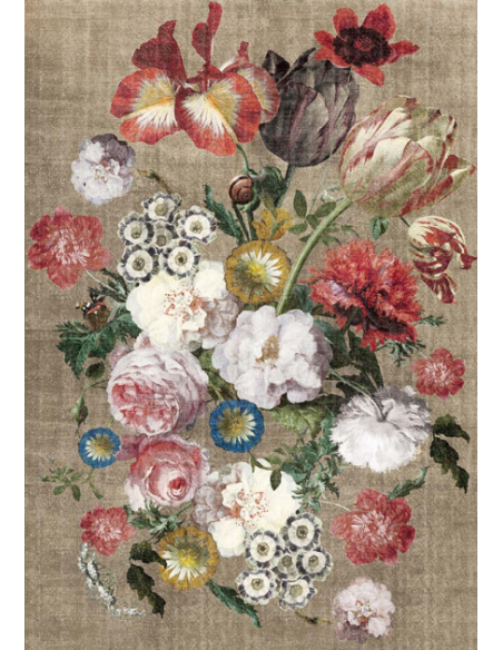 Tapis floral vintage beige 160x230 cm Bouquet  - 1