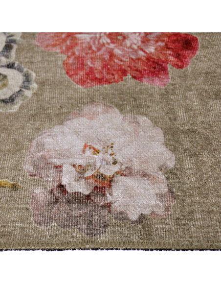 Grand tapis floral vintage beige 190x290 cm Bouquet  - 3