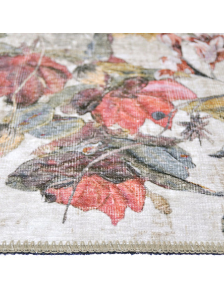 Tapis rond floral vintage rose 190 cm en polyester Bouquet  - 2