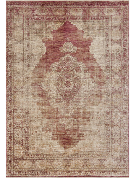Tapis vintage oriental terracotta et beige en polyester 160x230 cm Avignon  - 1