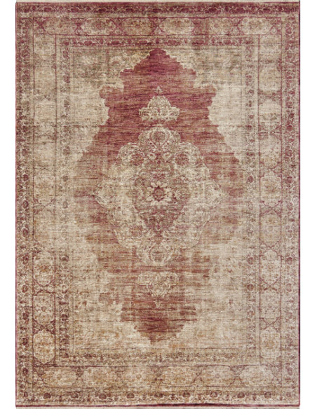 Tapis vintage oriental terracotta et beige en polyester 160x230 cm Avignon  - 1