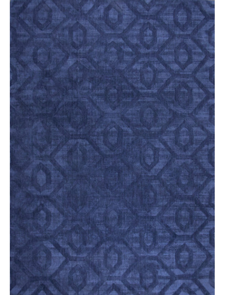 Tapis géométrique bleu marine en polyester 160x230 cm Heraklion  - 1