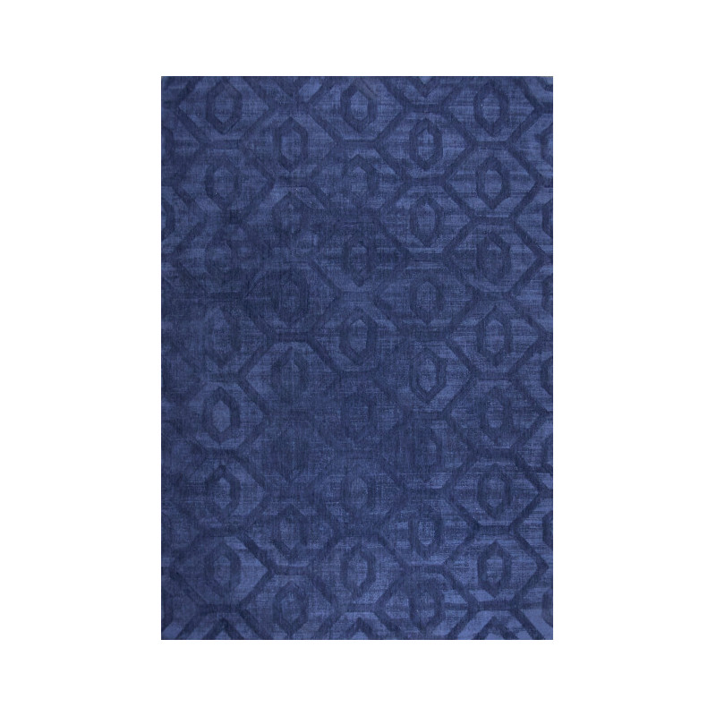 Tapis géométrique bleu marine en polyester 160x230 cm Heraklion  - 1