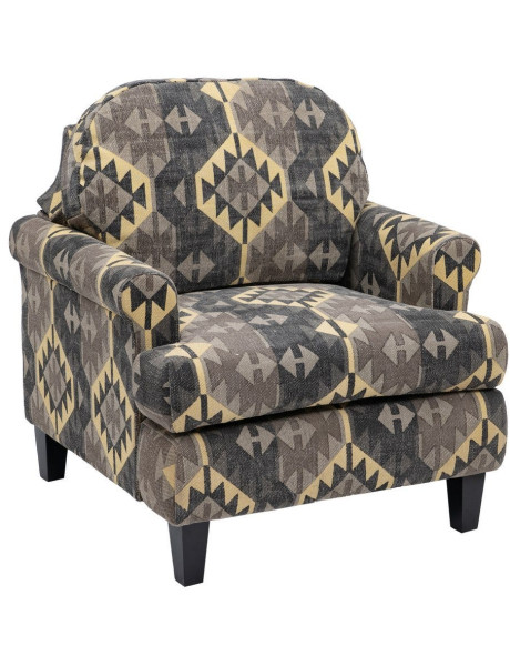 Fauteuil ethnique taupe en coton 91x90x95 cm Esmarano Ixia - 1