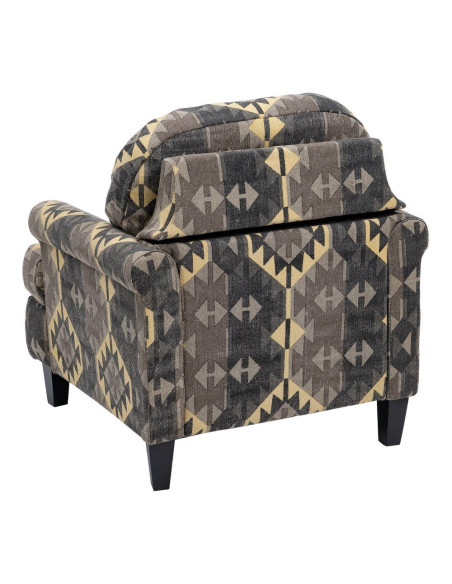 Fauteuil ethnique taupe en coton 91x90x95 cm Esmarano Ixia - 4