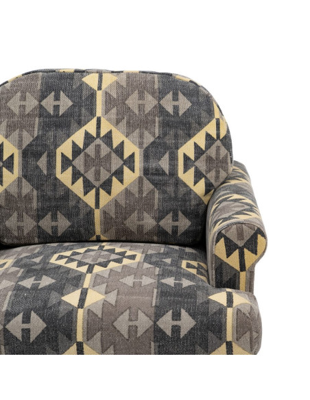 Fauteuil ethnique taupe en coton 91x90x95 cm Esmarano Ixia - 5