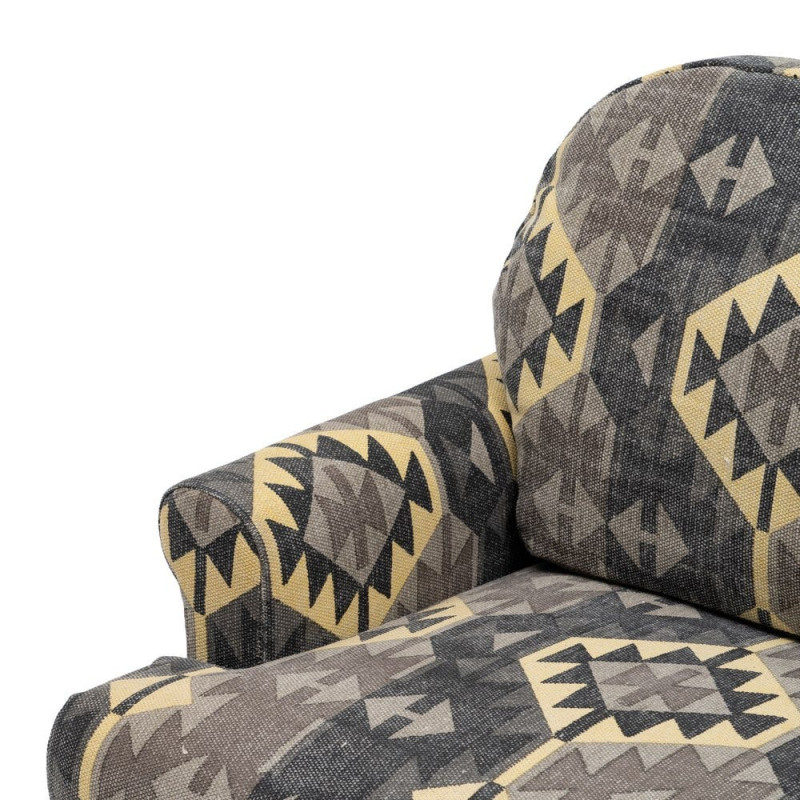 Fauteuil ethnique taupe en coton 91x90x95 cm Esmarano Ixia - 6