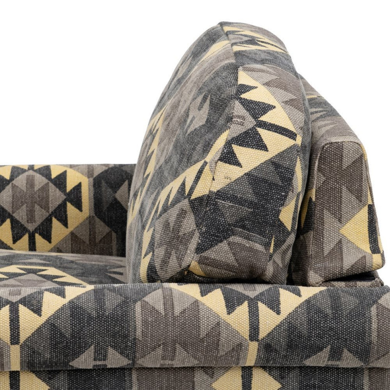 Fauteuil ethnique taupe en coton 91x90x95 cm Esmarano Ixia - 10