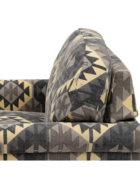 Fauteuil ethnique taupe en coton 91x90x95 cm Esmarano Ixia - 10
