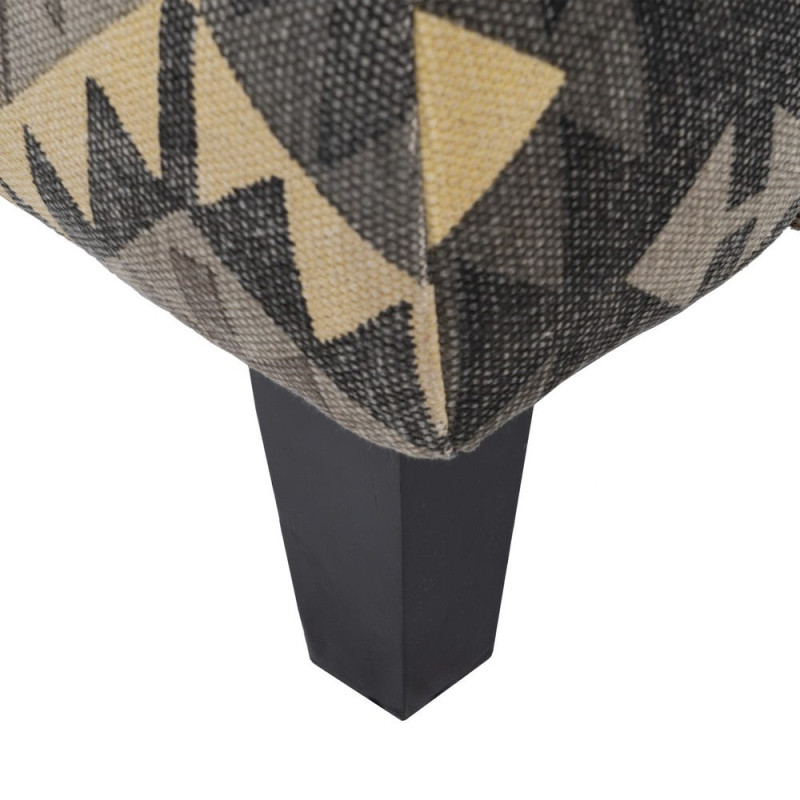 Fauteuil ethnique taupe en coton 91x90x95 cm Esmarano Ixia - 12