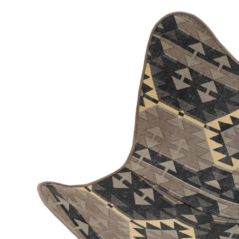 Fauteuil papillon taupe en coton 75x75x95 cm Esmarano Ixia - 7