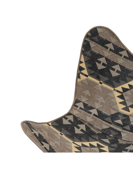 Fauteuil papillon taupe en coton 75x75x95 cm Esmarano Ixia - 7