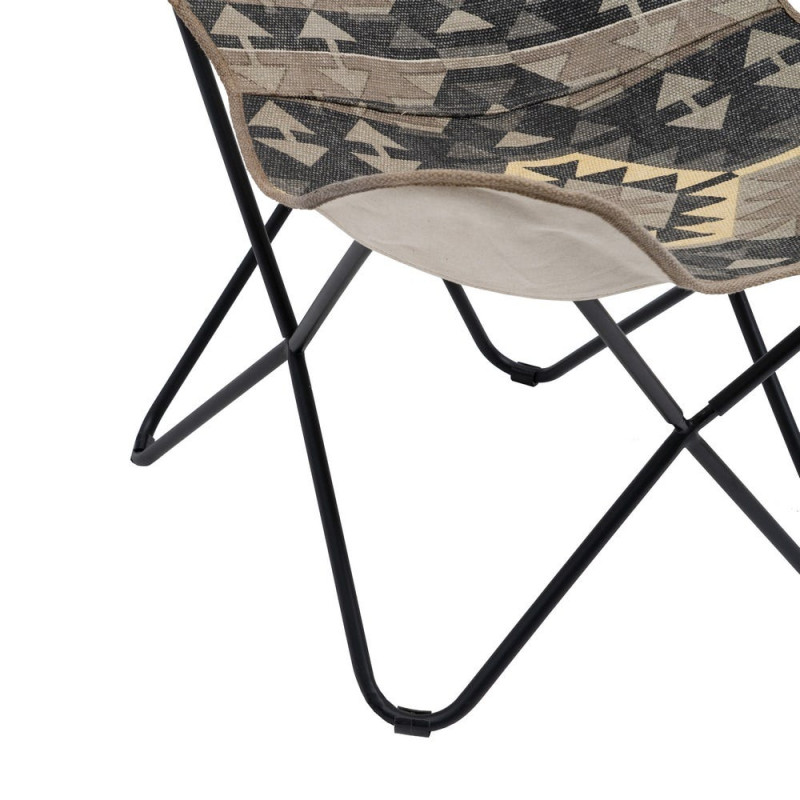 Fauteuil papillon taupe en coton 75x75x95 cm Esmarano Ixia - 9