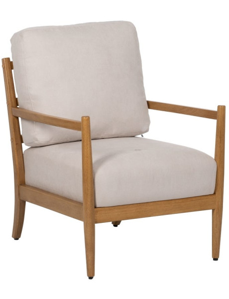Fauteuil scandinave blanc cassé tissu et bois 65x71x88 cm Tarenano Ixia - 1