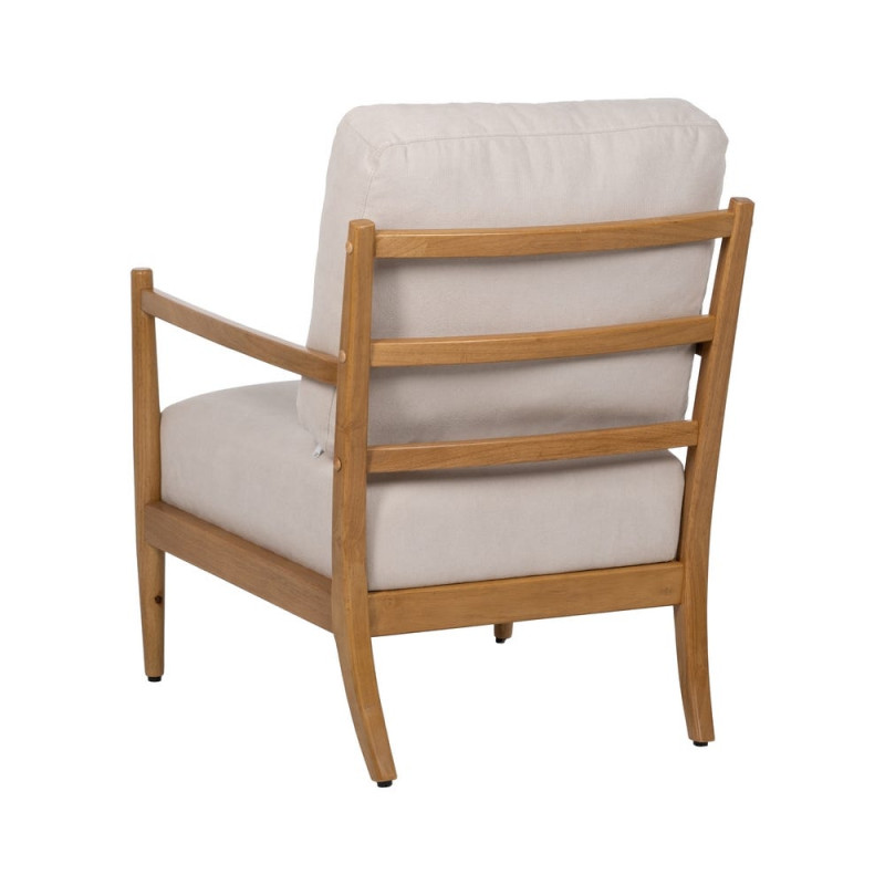Fauteuil scandinave blanc cassé tissu et bois 65x71x88 cm Tarenano Ixia - 3
