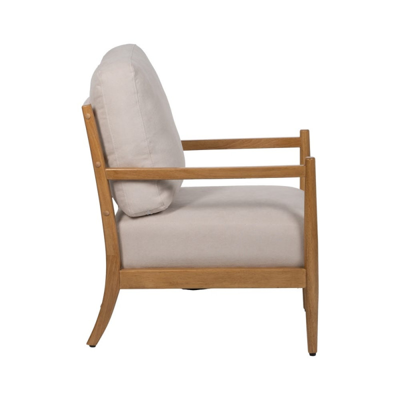 Fauteuil scandinave blanc cassé tissu et bois 65x71x88 cm Tarenano Ixia - 4