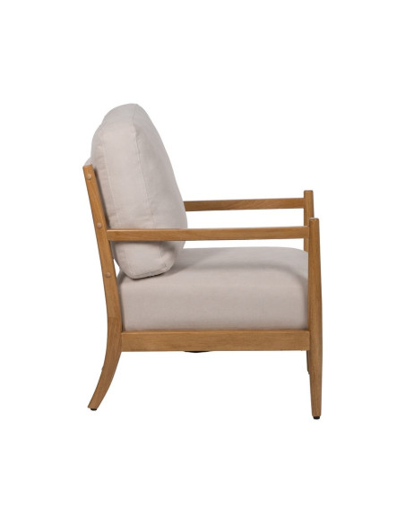 Fauteuil scandinave blanc cassé tissu et bois 65x71x88 cm Tarenano Ixia - 4
