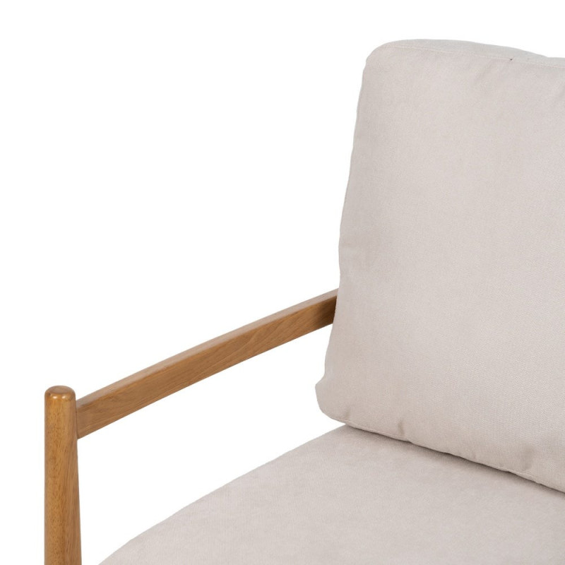 Fauteuil scandinave blanc cassé tissu et bois 65x71x88 cm Tarenano Ixia - 5