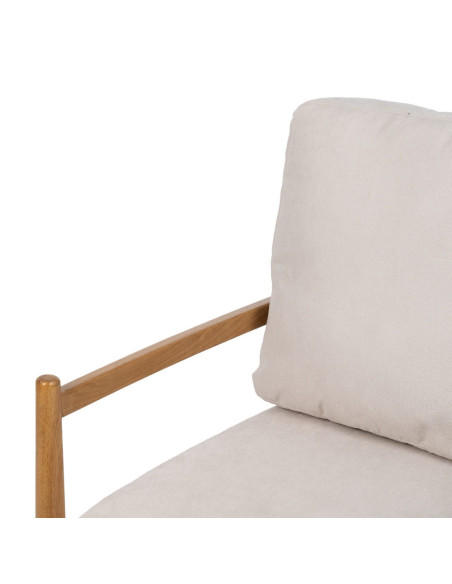 Fauteuil scandinave blanc cassé tissu et bois 65x71x88 cm Tarenano Ixia - 5
