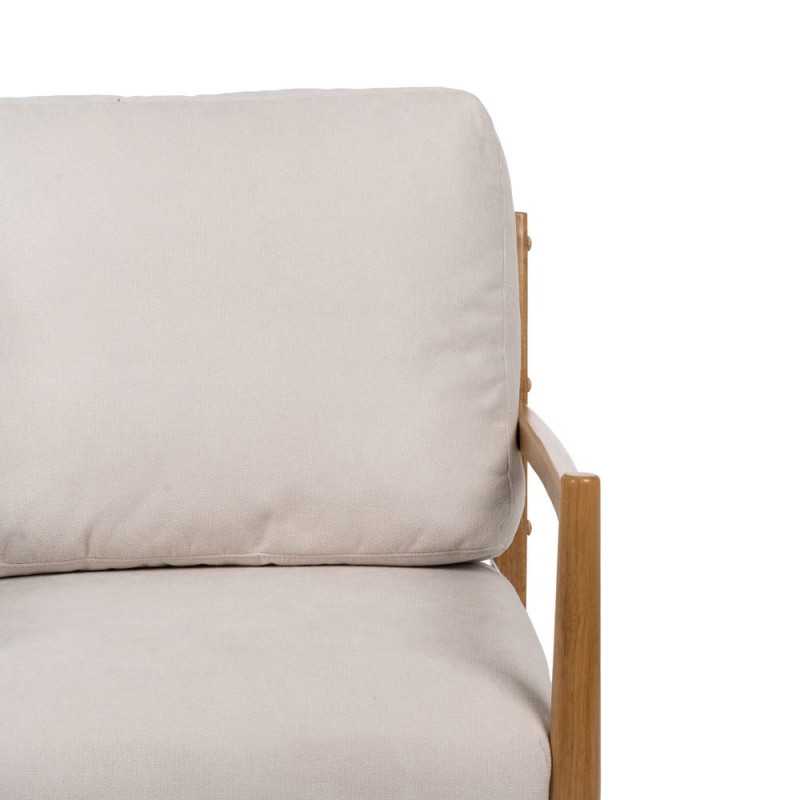 Fauteuil scandinave blanc cassé tissu et bois 65x71x88 cm Tarenano Ixia - 6