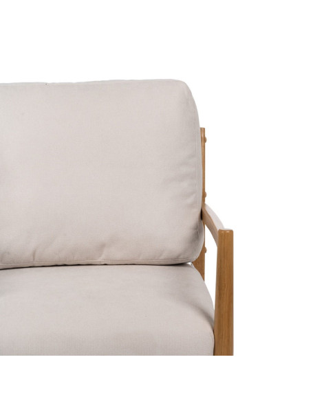 Fauteuil scandinave blanc cassé tissu et bois 65x71x88 cm Tarenano Ixia - 6