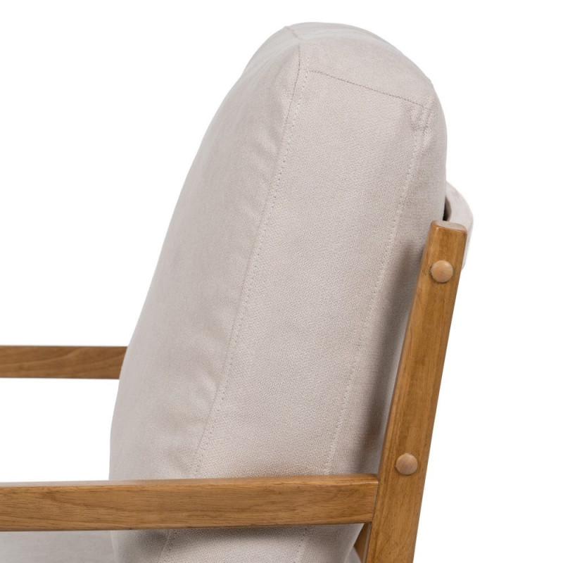 Fauteuil scandinave blanc cassé tissu et bois 65x71x88 cm Tarenano Ixia - 7