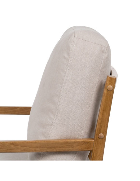Fauteuil scandinave blanc cassé tissu et bois 65x71x88 cm Tarenano Ixia - 7