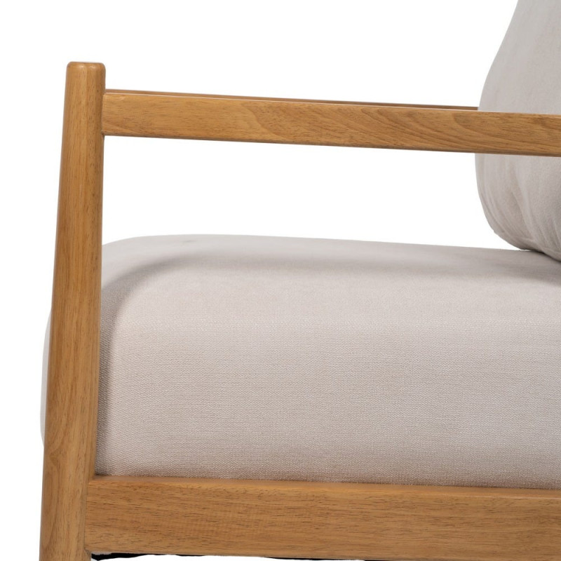 Fauteuil scandinave blanc cassé tissu et bois 65x71x88 cm Tarenano Ixia - 8