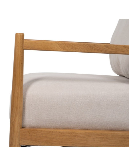 Fauteuil scandinave blanc cassé tissu et bois 65x71x88 cm Tarenano Ixia - 8